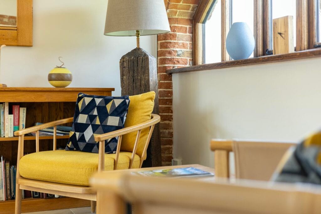 A relaxing reading spot in the main reception room