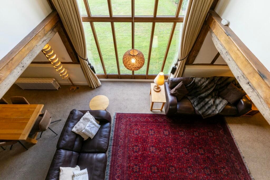 Gallery view over dining & living room