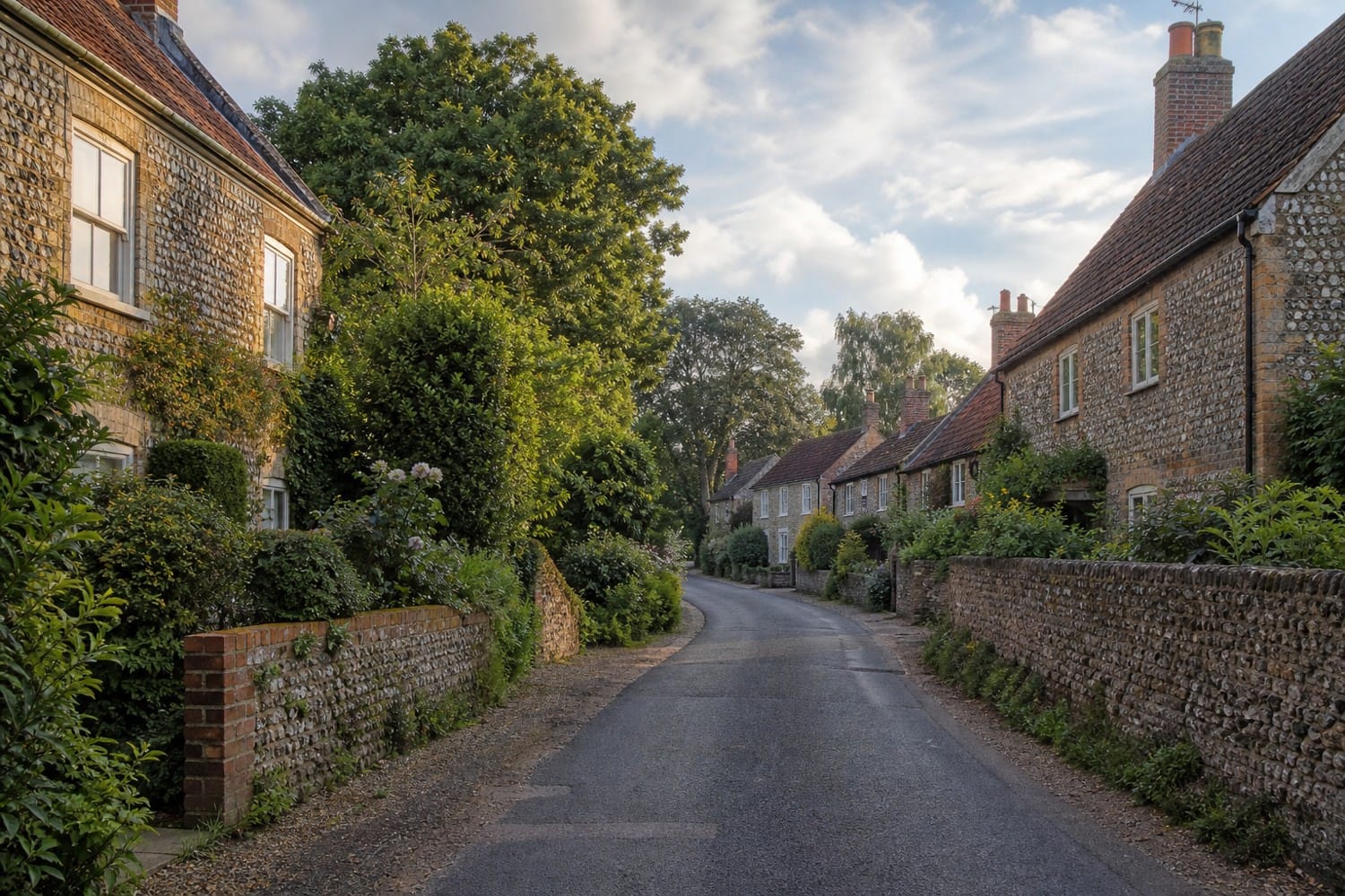 Norfolk street scene illustrating the UK housing market