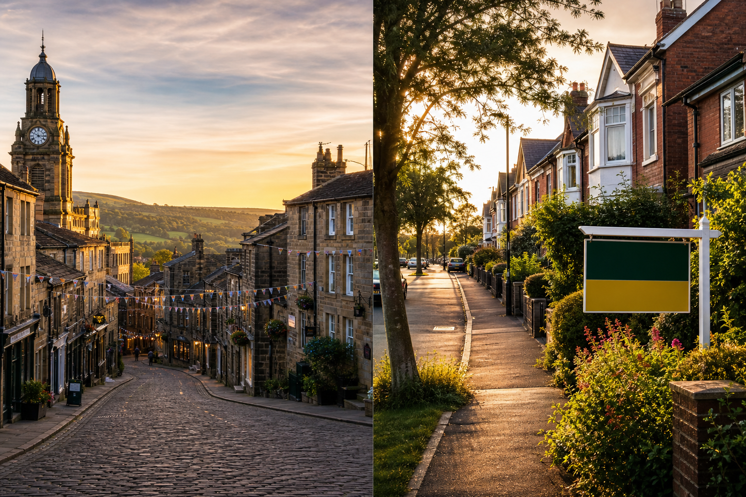 North-South property market divide across the UK showing contrasting housing markets