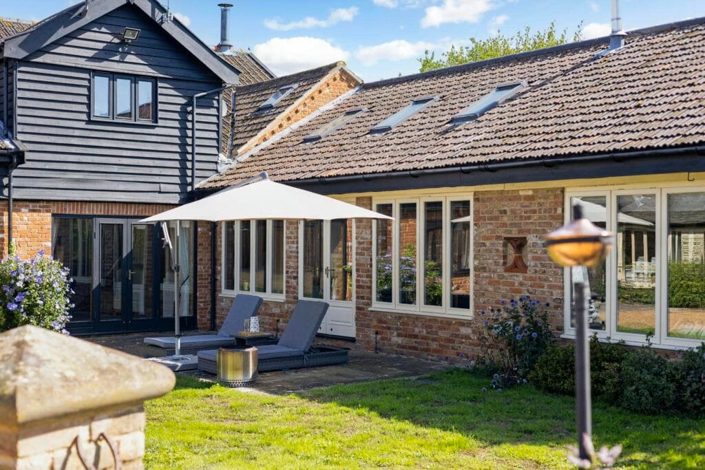 Sunroom and patio during the day