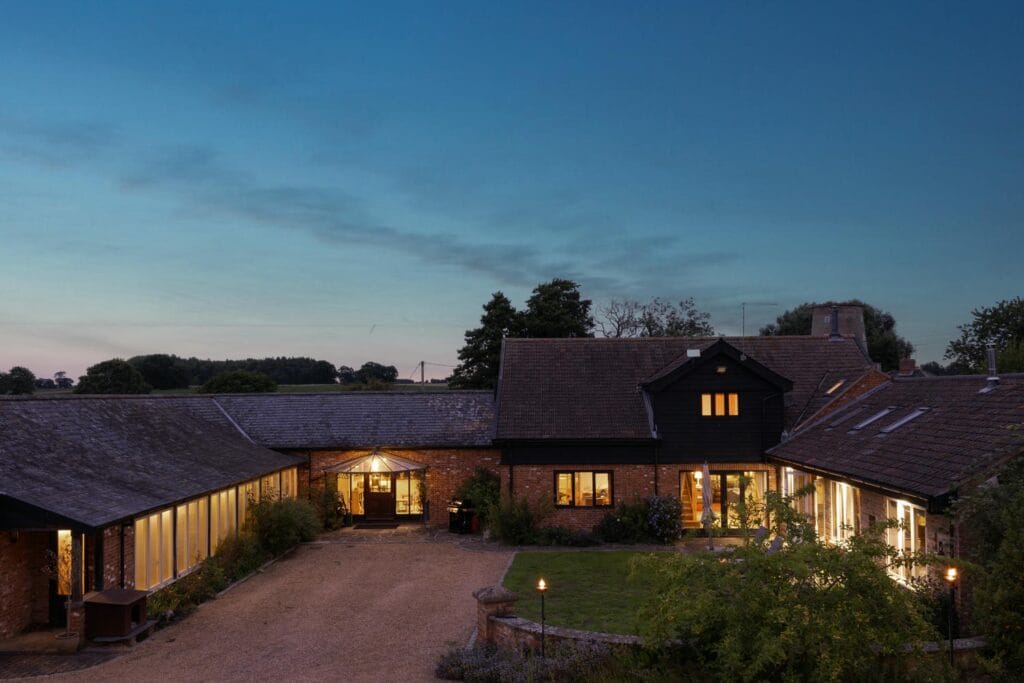 View of the Courtyard Garden at dusk
