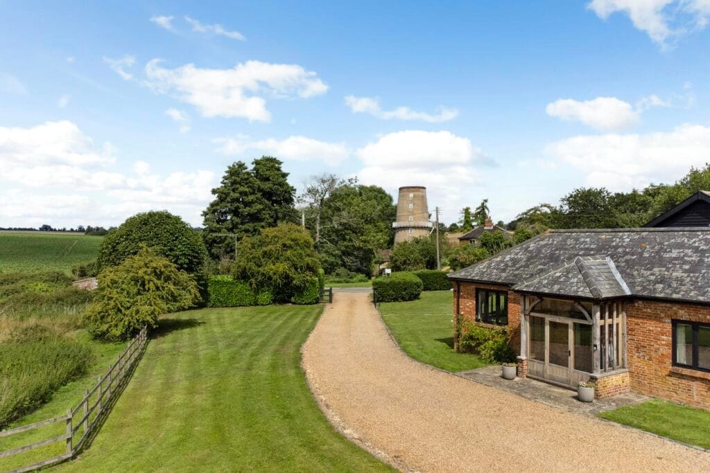 Mill House Barn driveway with views of the old mill