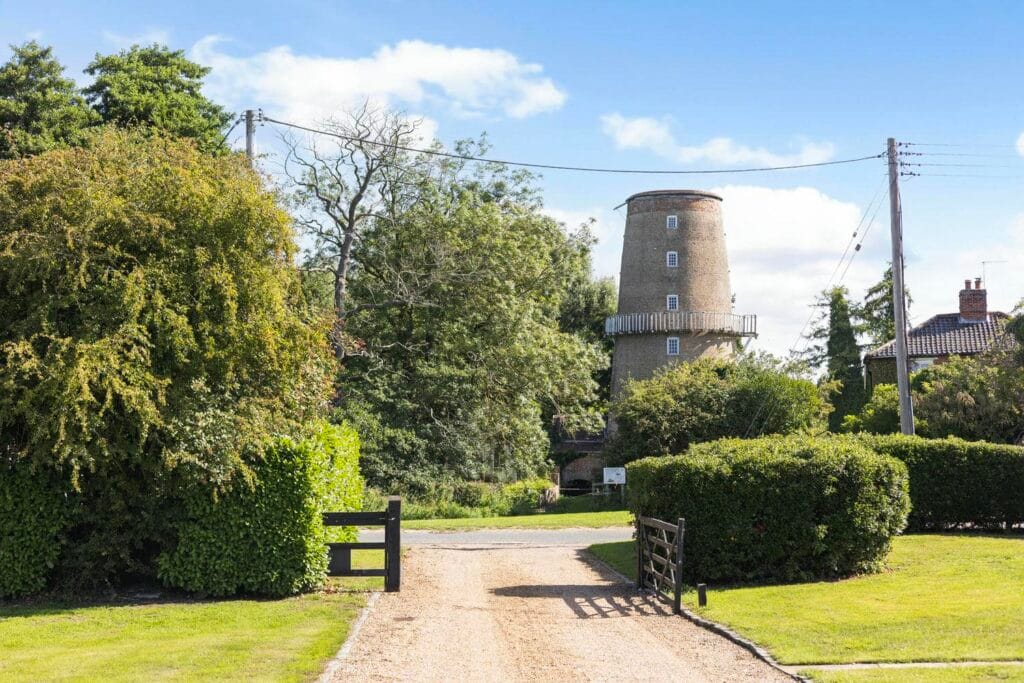 A view of the old mill from the drive