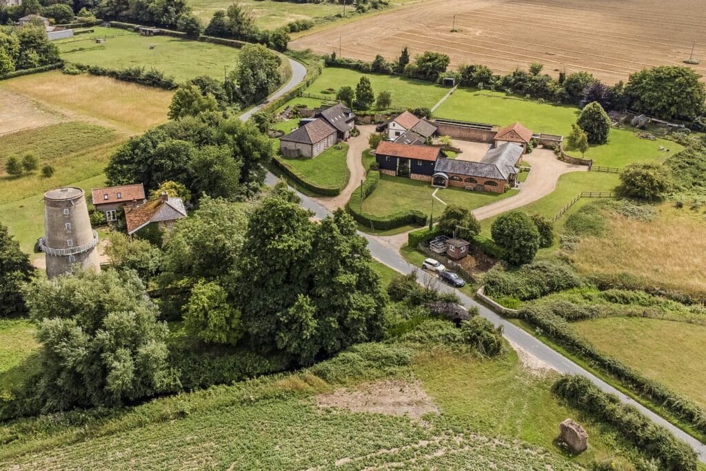 A birds eye view of the surrounding area