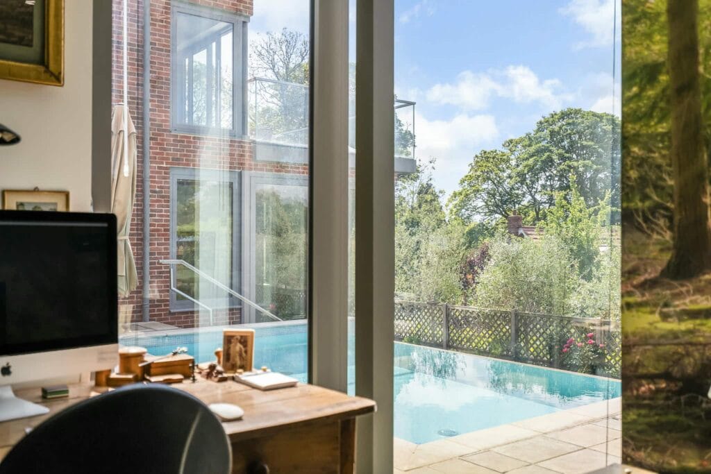 Pool view from the office