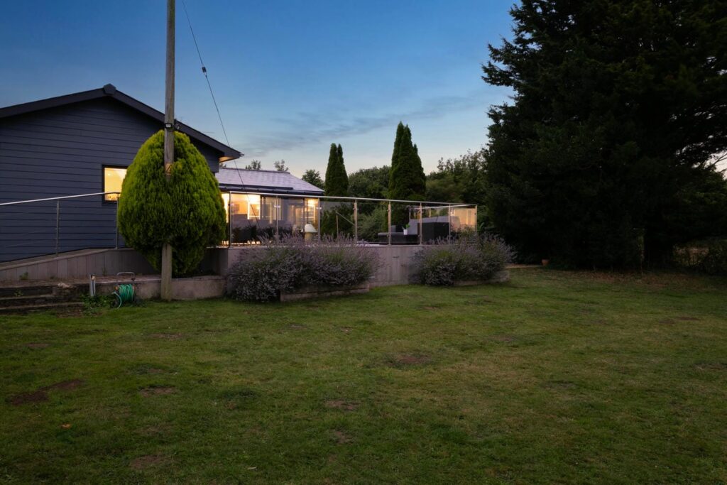 Rear garden at dusk - alternative view