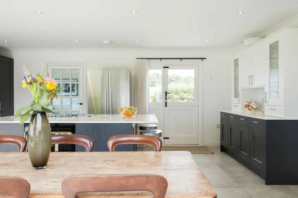 Inviting entrance from the charming front courtyard