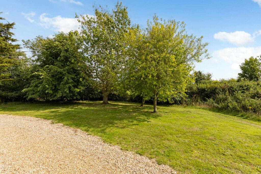 Additional parcel of land opposite the main home, dotted with mature trees