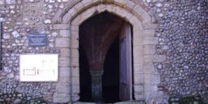 The entrance to Blakeney Guildhall