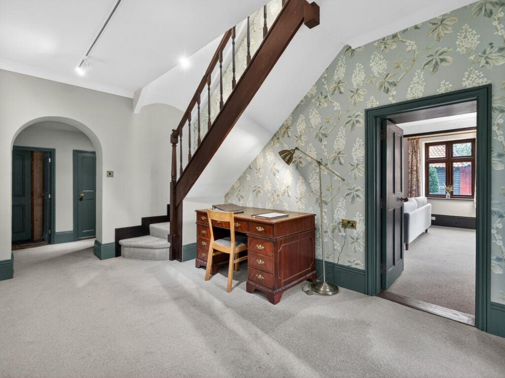 Hall with stairs and study