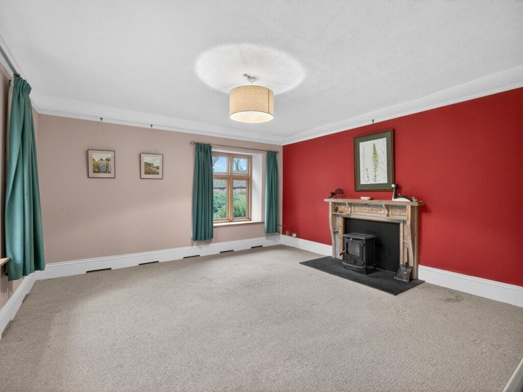 Dining room with fireplace