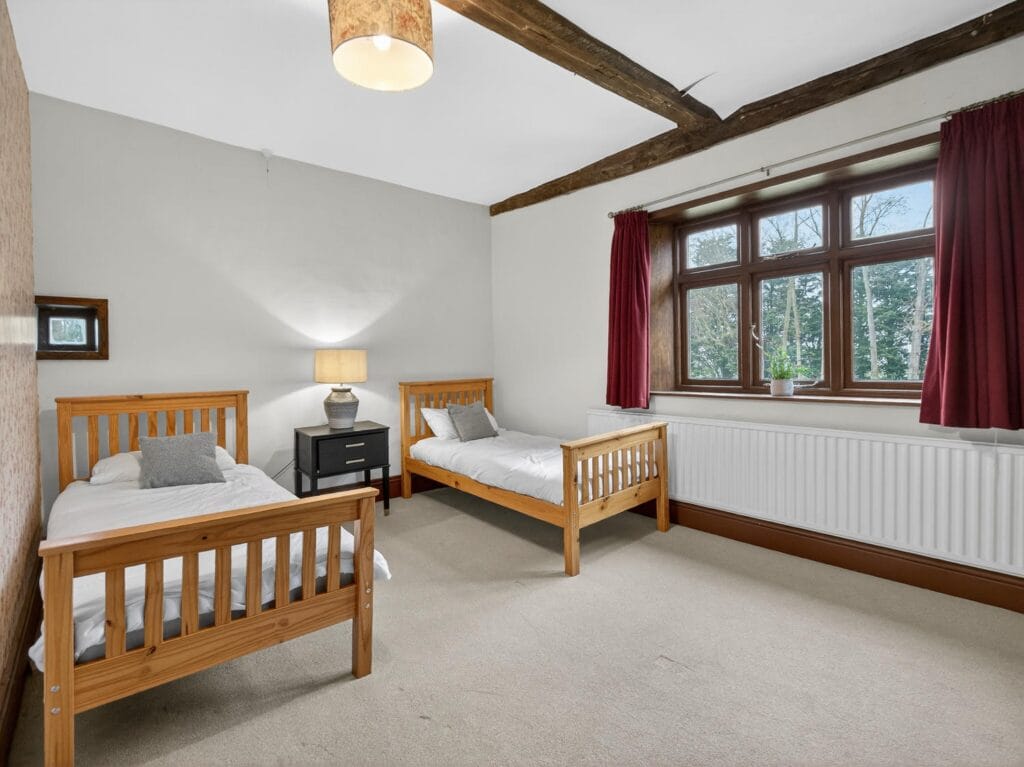 Bedroom with garden views