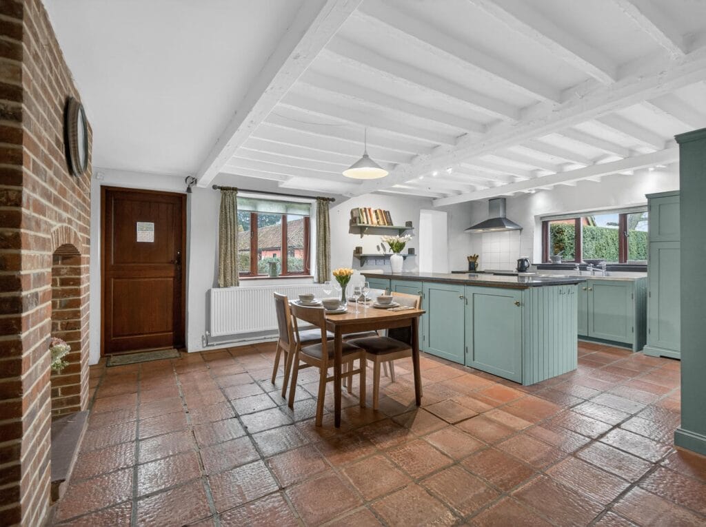 Kitchen with island dining