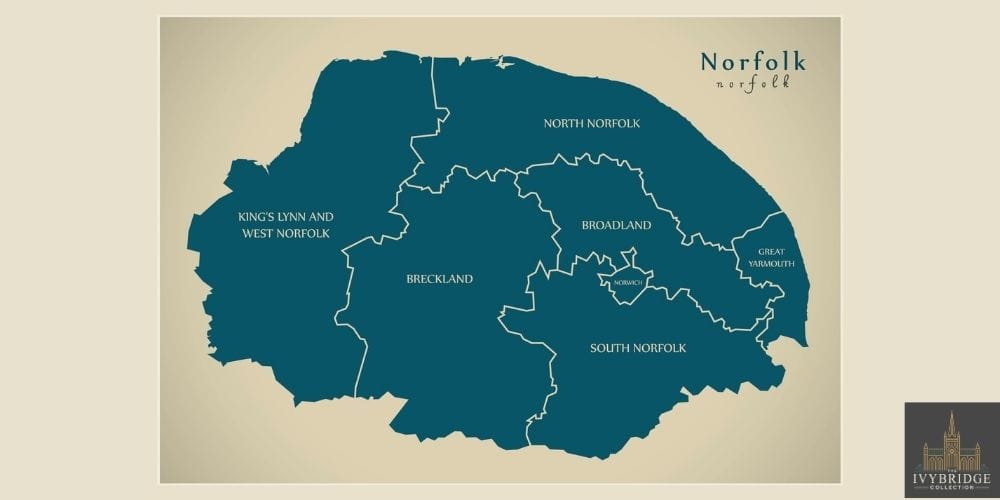 Simple map of Norfolk