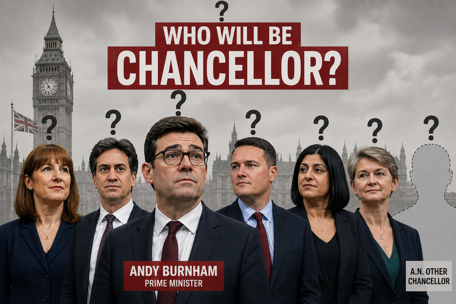 Who Will Be Chancellor? Andy Burnham as PM with potential chancellor candidates