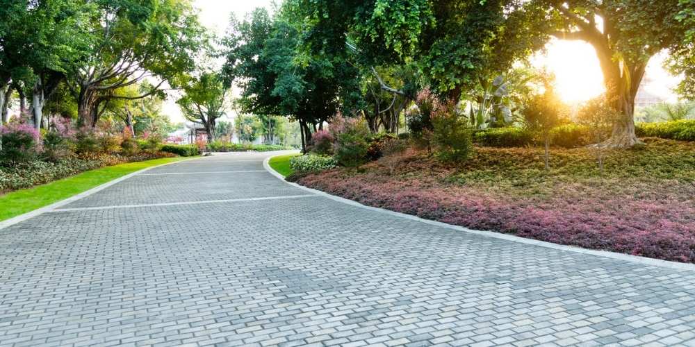 styled driveway and garden