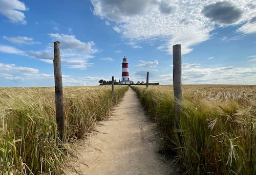 Photo of path leading to Happisburgh Lighthouse Norfolk